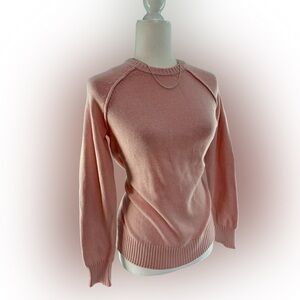 89th & Madison Size Med 100% Cotton Pink Crew Neck Long Sleeve Sweater NWT